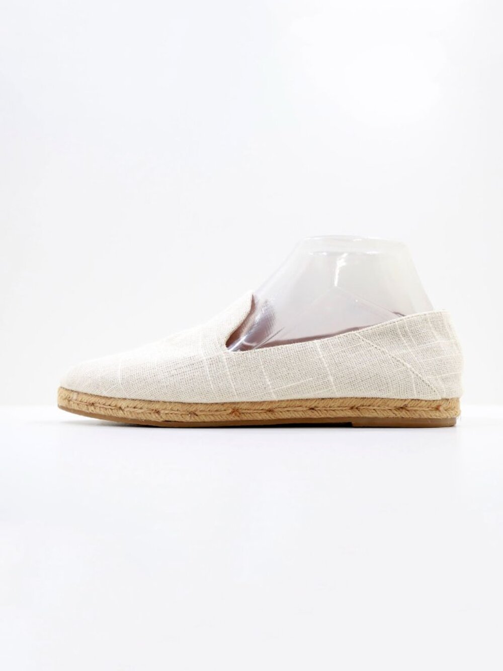 Jack Rogers Audrey Beige & Silver Linen Espadrille Loafer Flats - 9